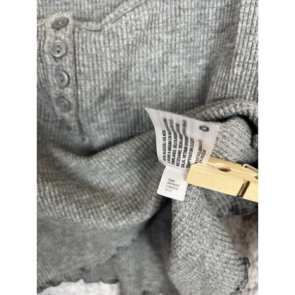 Colsie Soft Light Gray Lettuce Edge Long-Sleeve Cropped Top Blouse Women Size M - Picture 4 of 10